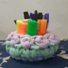 سبد تریکو بافی دایره ای مدل لاله 2